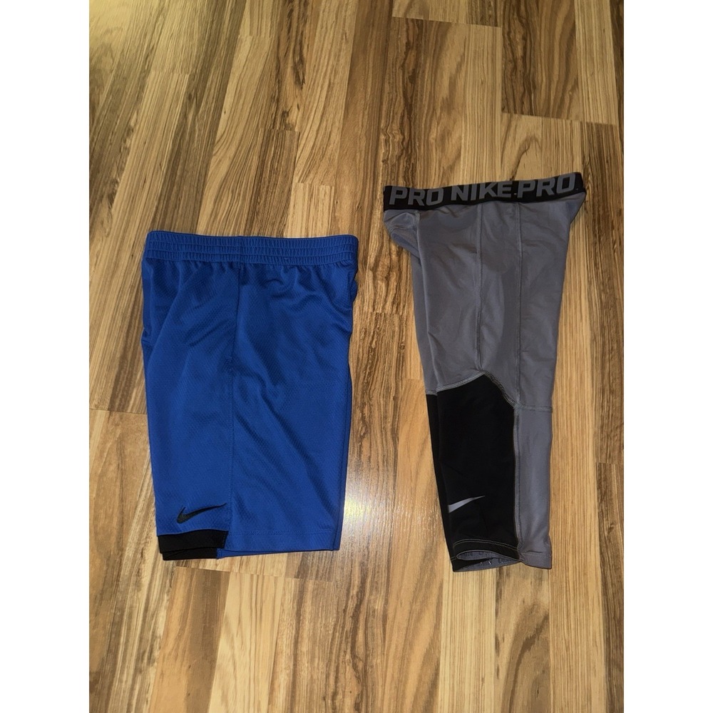 Nike Boys L Large 14/16 Shorts Capri Legging Pro Dri-fit Lot Pockets‎